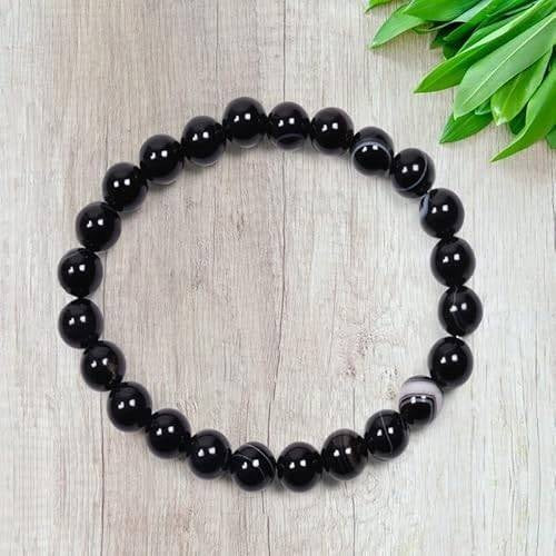 Natural Black Tourmaline 8mm Adjustable Healing Crystal Bracelet