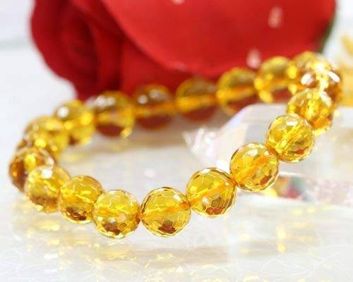 Natural Citrine 8mm Adjustable Healing Crystal Energy Bracelet