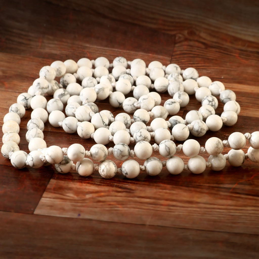 Natural Howlite 109 Beads Certified Maala Necklace