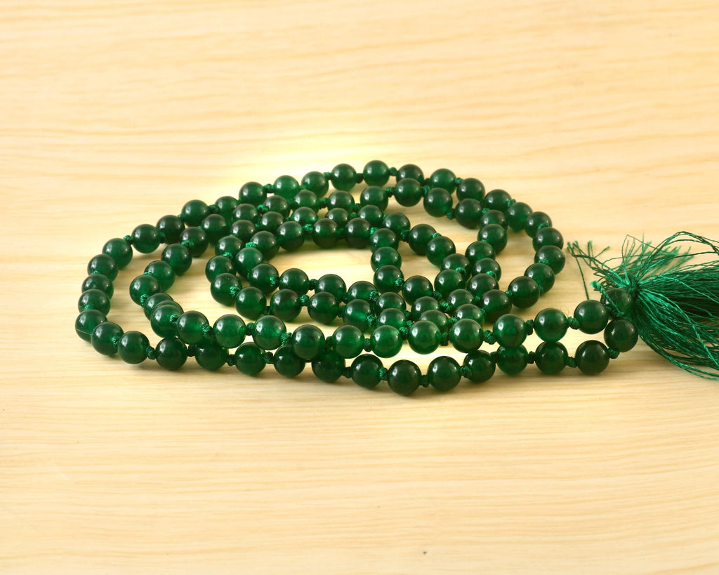 Natural Green Jade 109 Beads Certified Maala Necklace