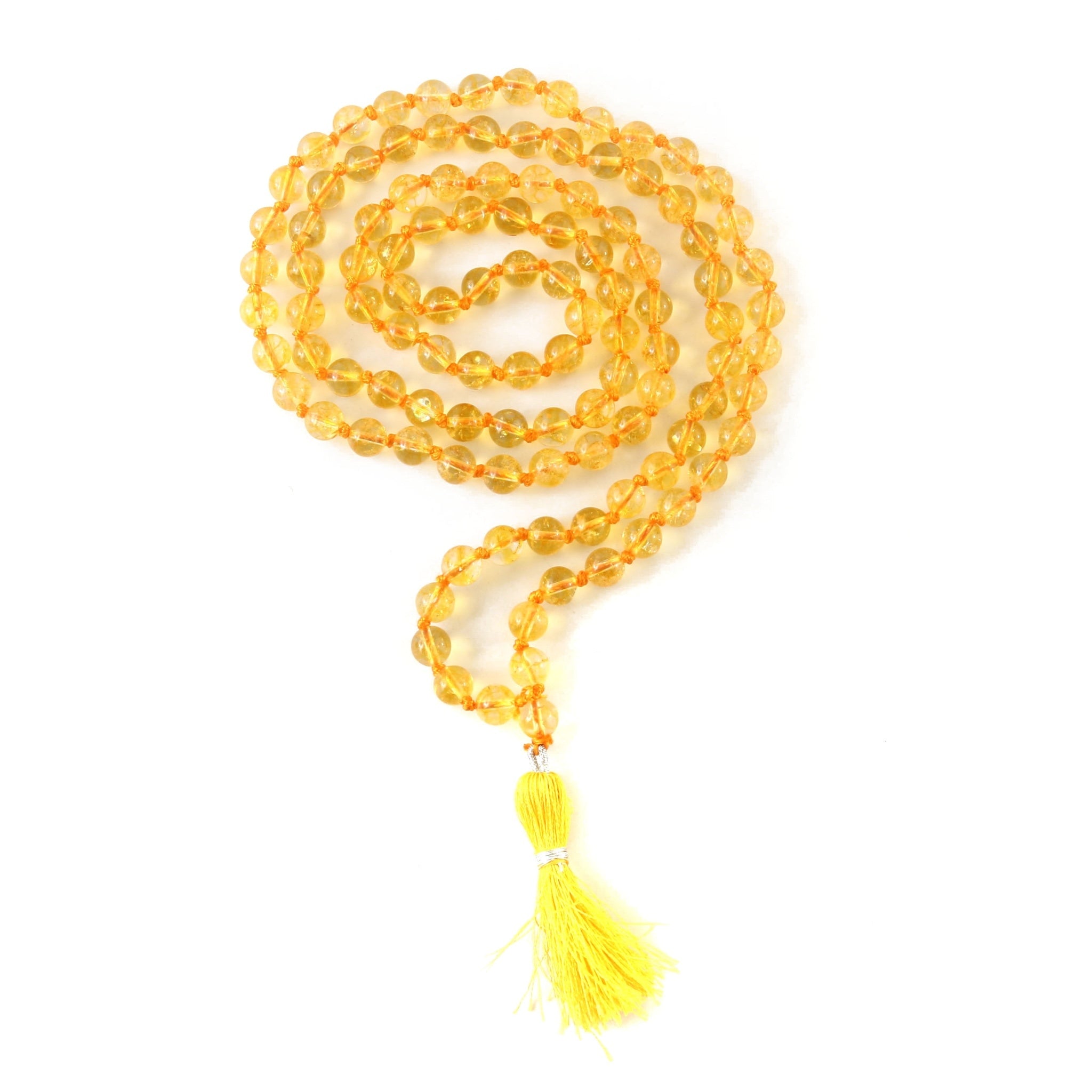 Natural Citrine 109 Beads Certified Maala Necklace
