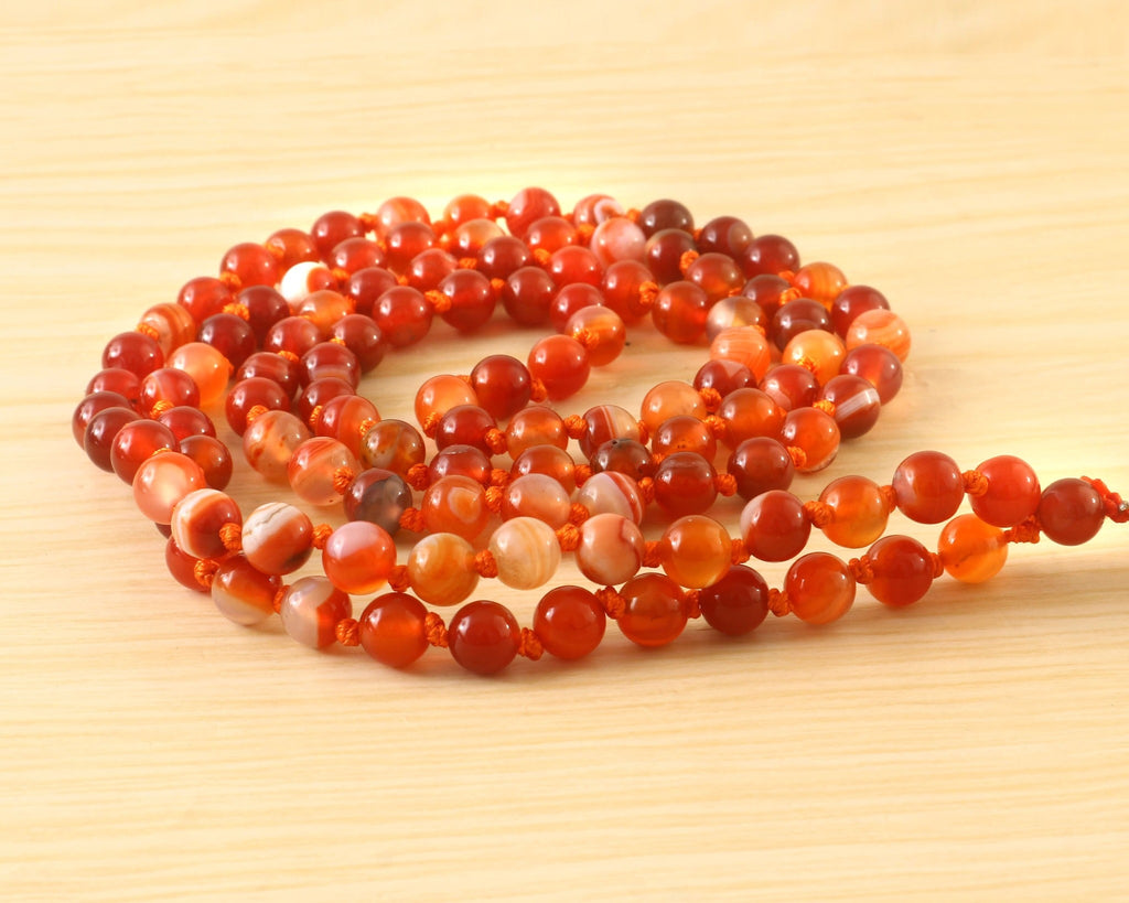 Natural Carnelian 109 Beads Certified Maala Necklace