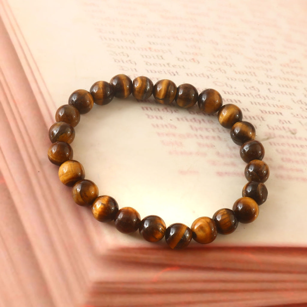 Natural Tiger’s Eye 8mm Adjustable Healing Crystal Energy Bracelet