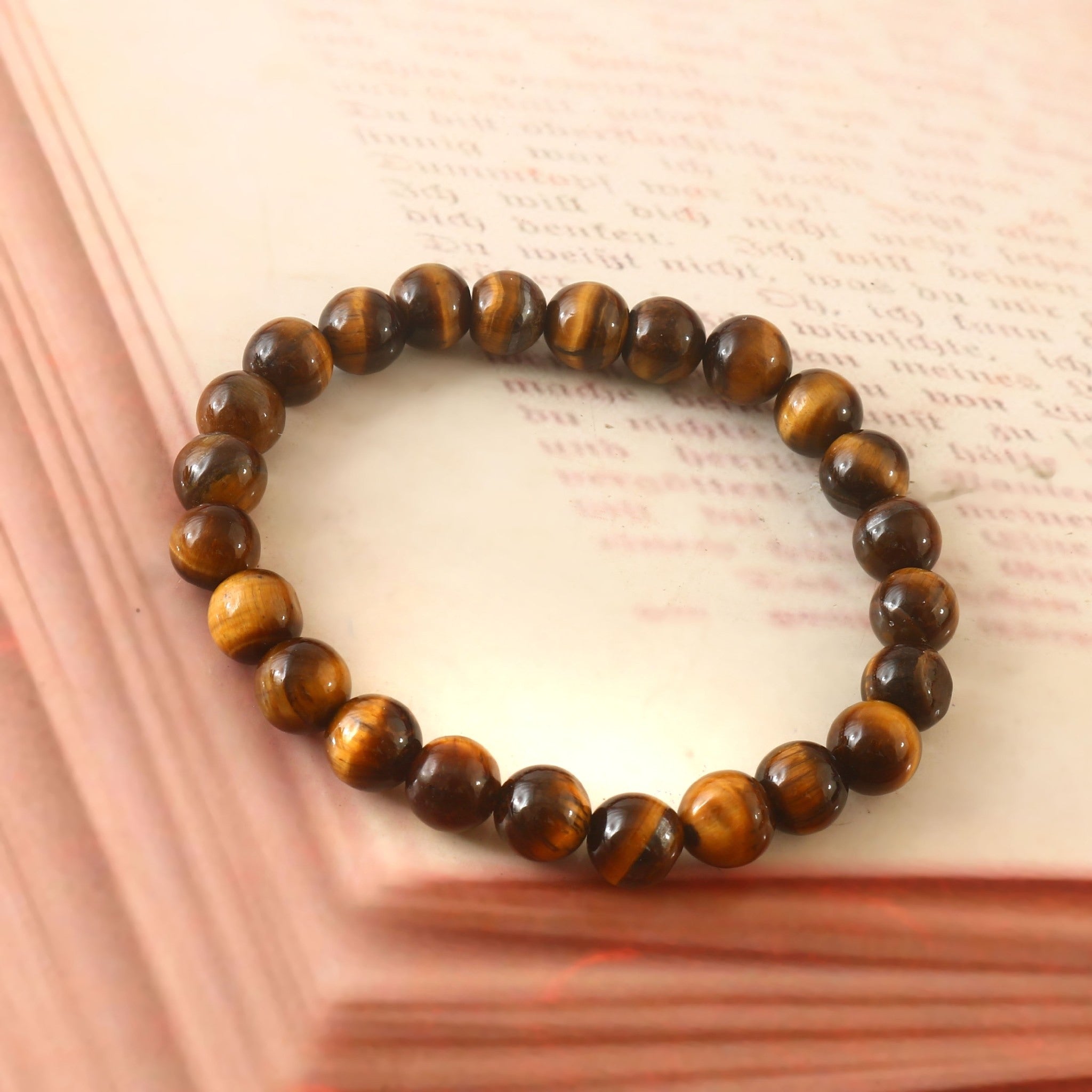 Natural Tiger’s Eye 8mm Adjustable Healing Crystal Energy Bracelet