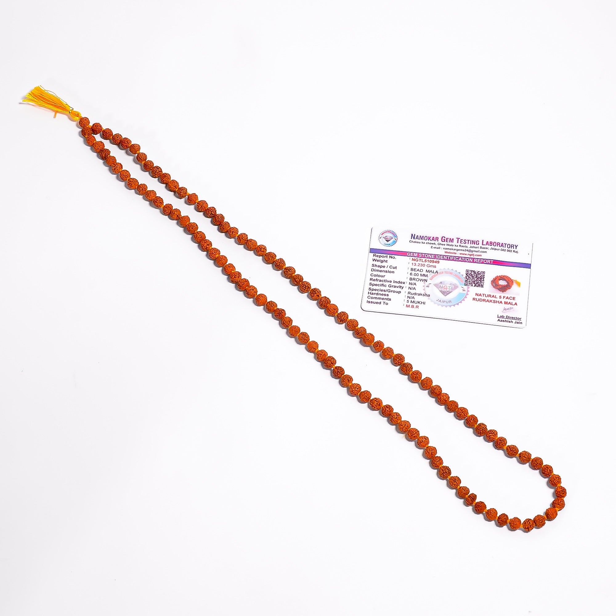 Natural Rudraksha 109 Beads Certified Maala Necklace