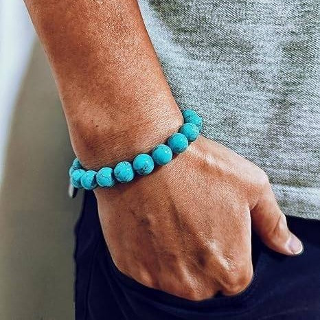 Natural Turquoise 8mm Adjustable Healing Crystal Energy Bracelet