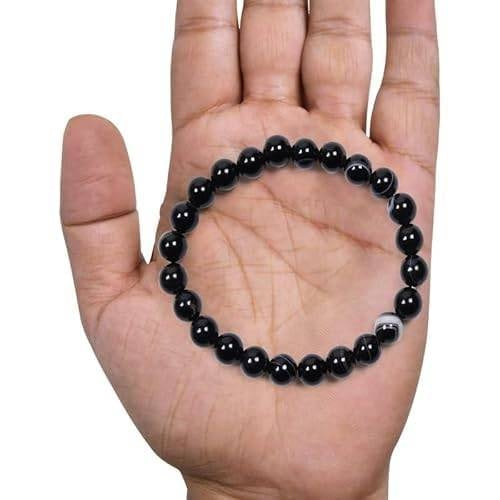 Natural Black Tourmaline 8mm Adjustable Healing Crystal Bracelet
