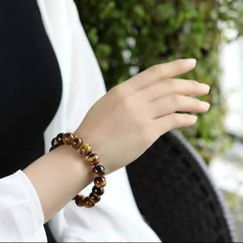 Natural Tiger’s Eye 8mm Adjustable Healing Crystal Energy Bracelet