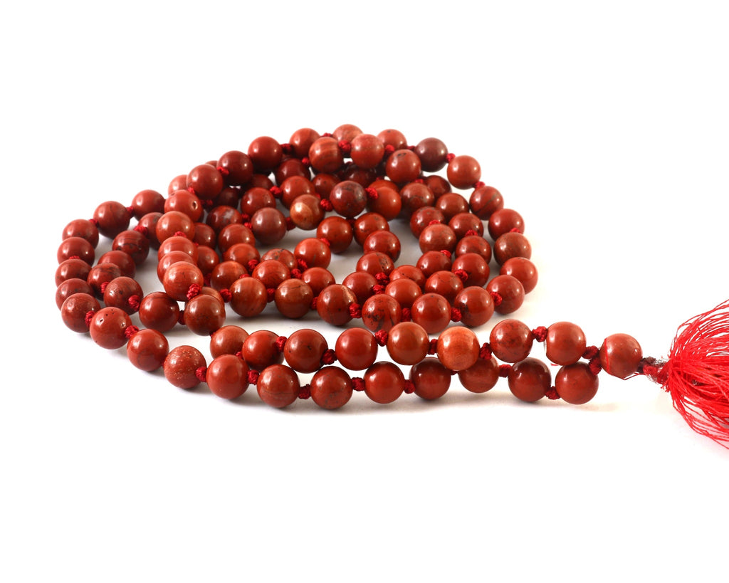 Natural Red Jasper 109 Beads Certified Maala Necklace