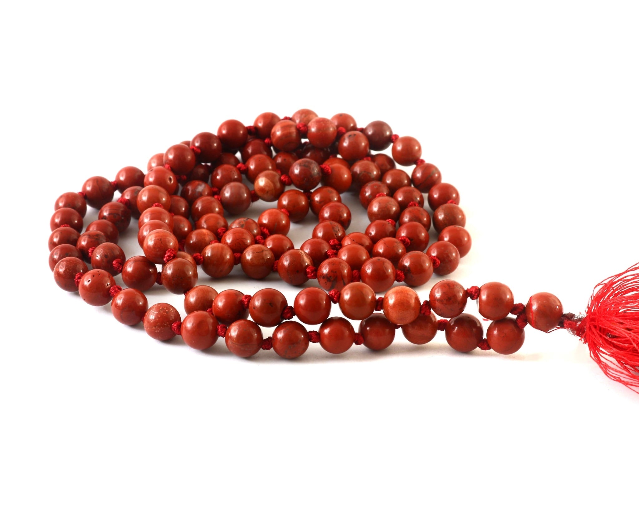 Natural Red Jasper 109 Beads Certified Maala Necklace