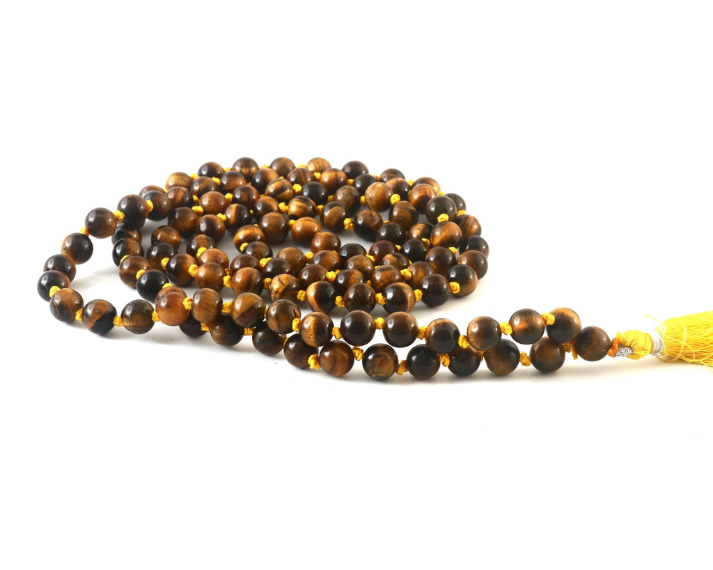 Natural Tiger's Eye 109 Beads Certified Maala Necklace