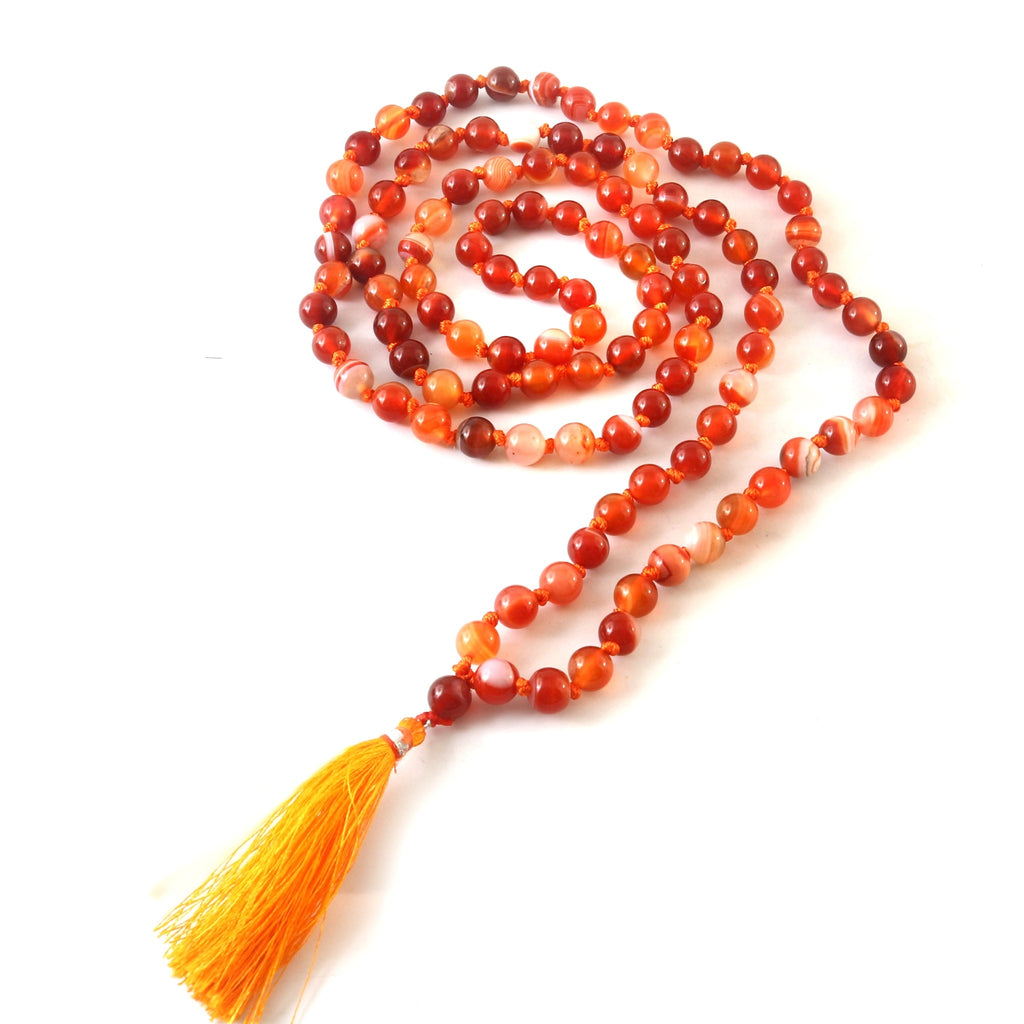 Natural Carnelian 109 Beads Certified Maala Necklace