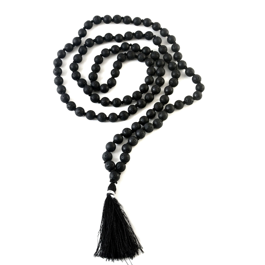 Natural Lava Stone 109 Beads Certified Maala Necklace