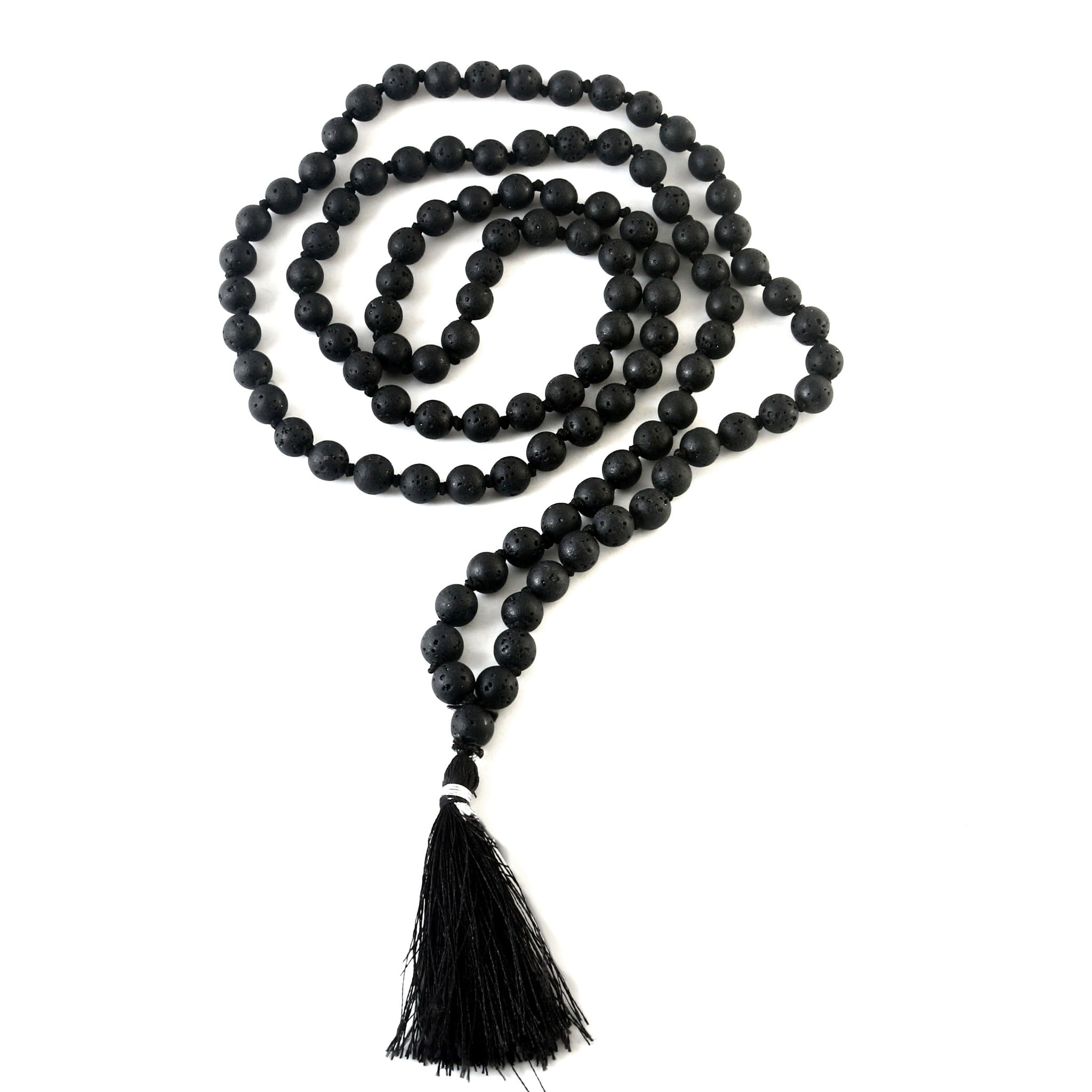 Natural Lava Stone 109 Beads Certified Maala Necklace