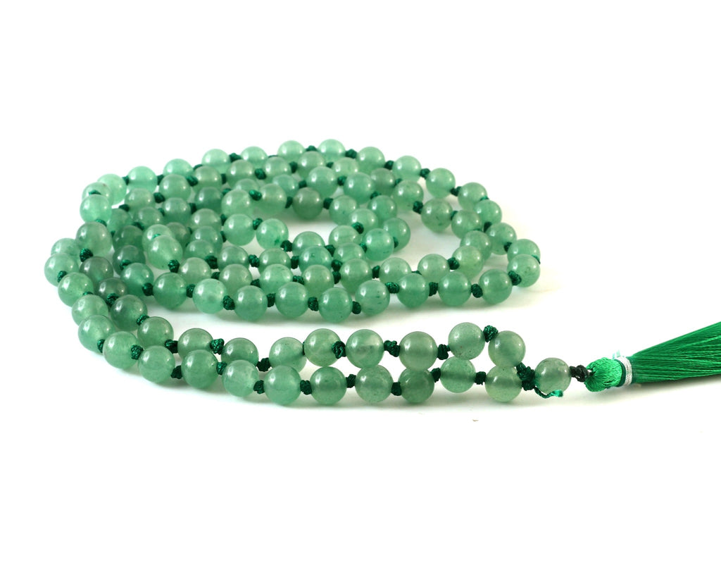 Natural Green Aventurine 109 Beads Certified Maala Necklace