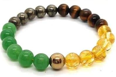 Multi Natural Stone Adjustable Healing Crystal Bracelet for Prosperity