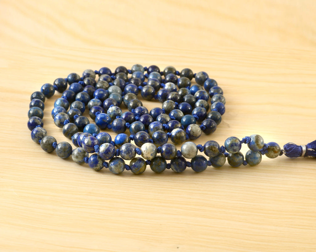 Natural Lapis Lazuli  109 Beads Certified Maala Necklace