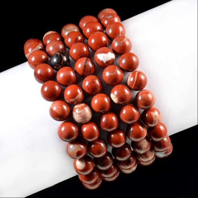 Natural Red Jasper 8mm Adjustable Healing Crystal Energy Bracelet