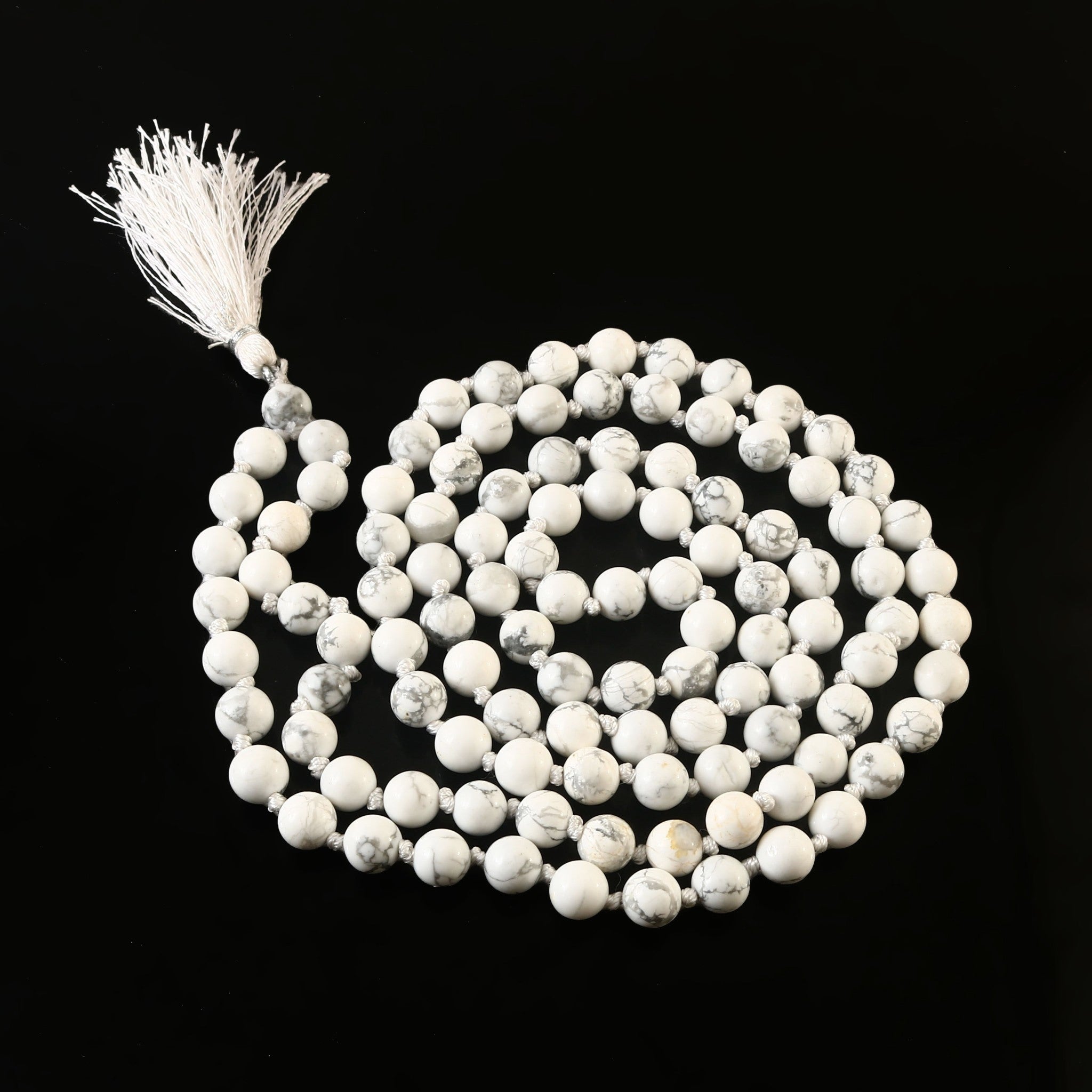 Natural Howlite 109 Beads Certified Maala Necklace