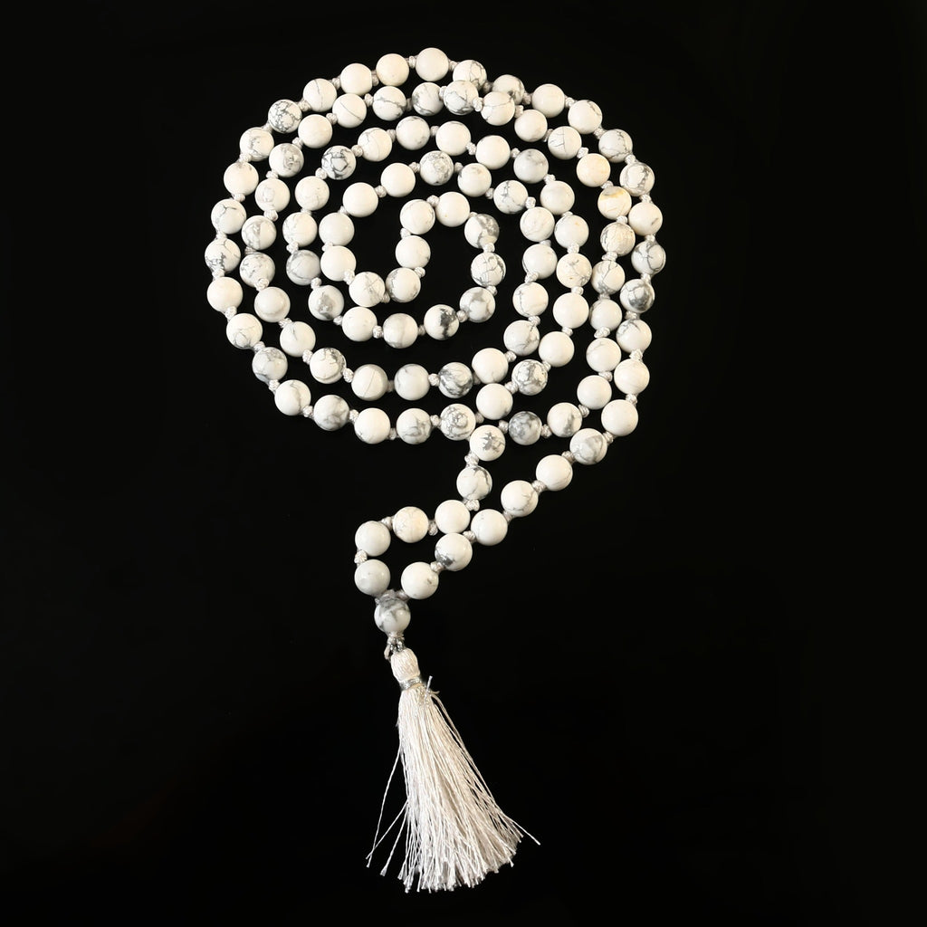 Natural Howlite 109 Beads Certified Maala Necklace