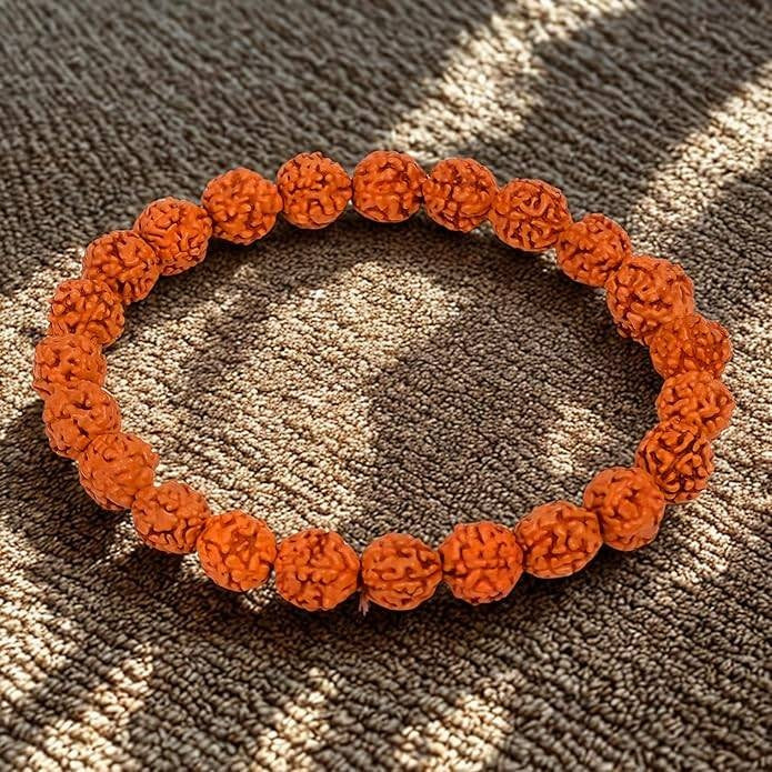 Natural 5 Mukhi Rudraksha Adjustable Healing Crystal Bracelet