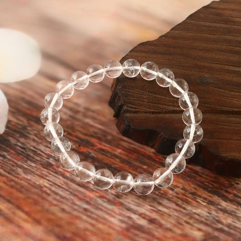 Natural Clear Quartz 8mm Adjustable Healing Crystal Bracelet