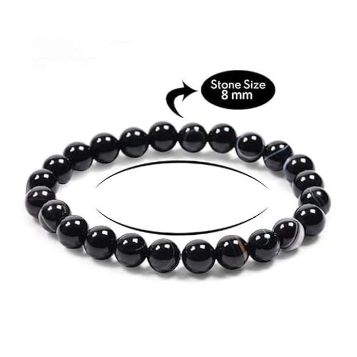Natural Black Tourmaline 8mm Adjustable Healing Crystal Bracelet