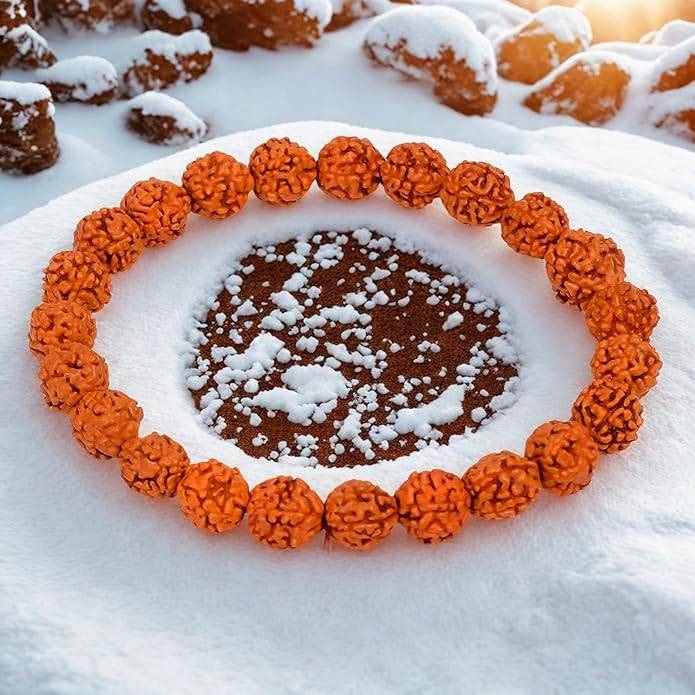 Natural 5 Mukhi Rudraksha Adjustable Healing Crystal Bracelet