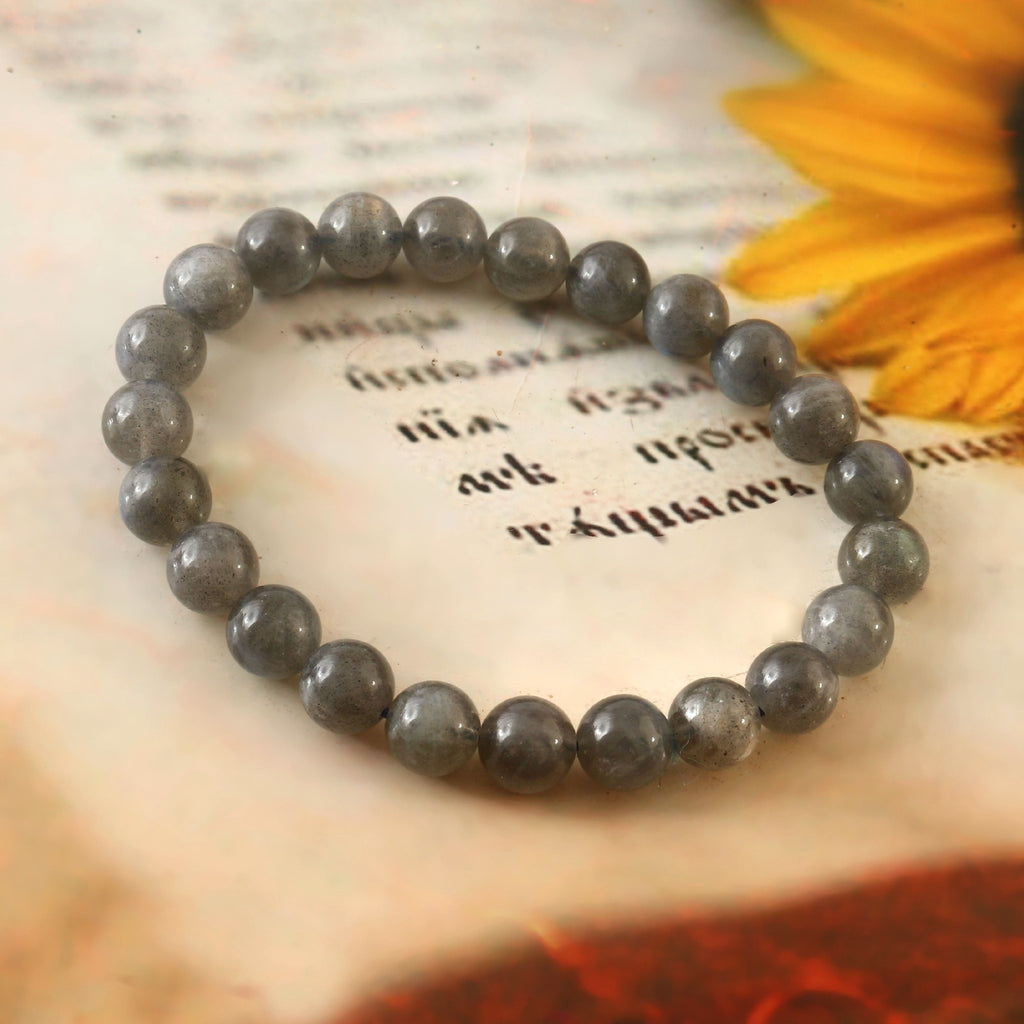 Natural Labradorite 8mm Adjustable Healing Crystal Energy Bracelet