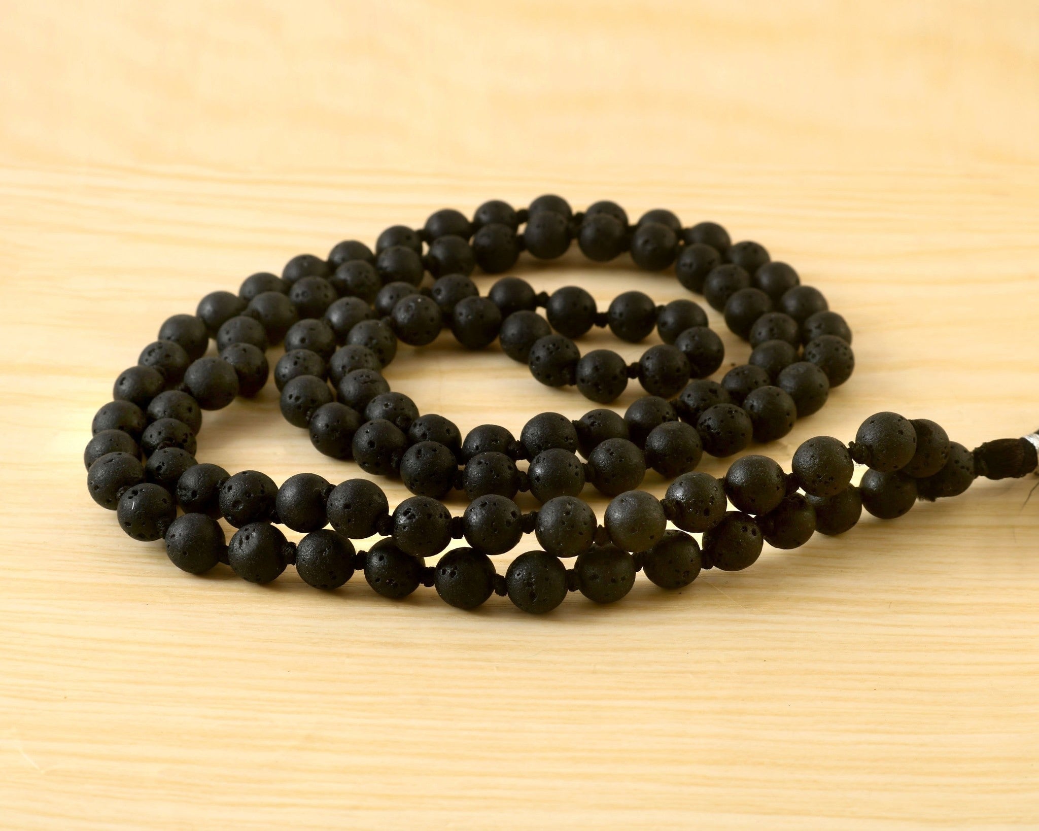 Natural Lava Stone 109 Beads Certified Maala Necklace