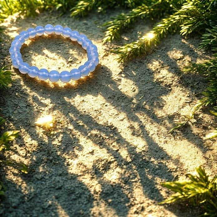 Natural Opalite 8mm Adjustable Healing Crystal Energy Bracelet