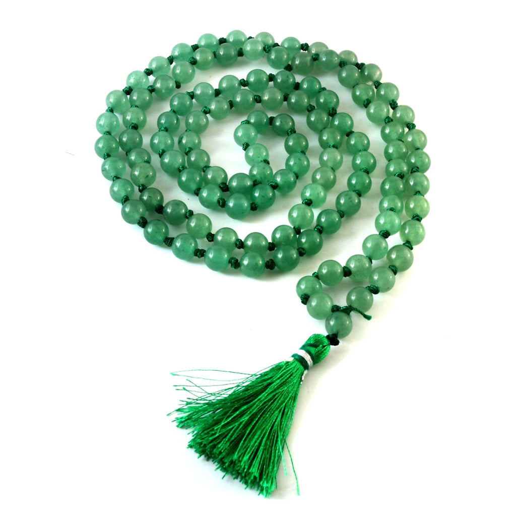 Natural Green Aventurine 109 Beads Certified Maala Necklace