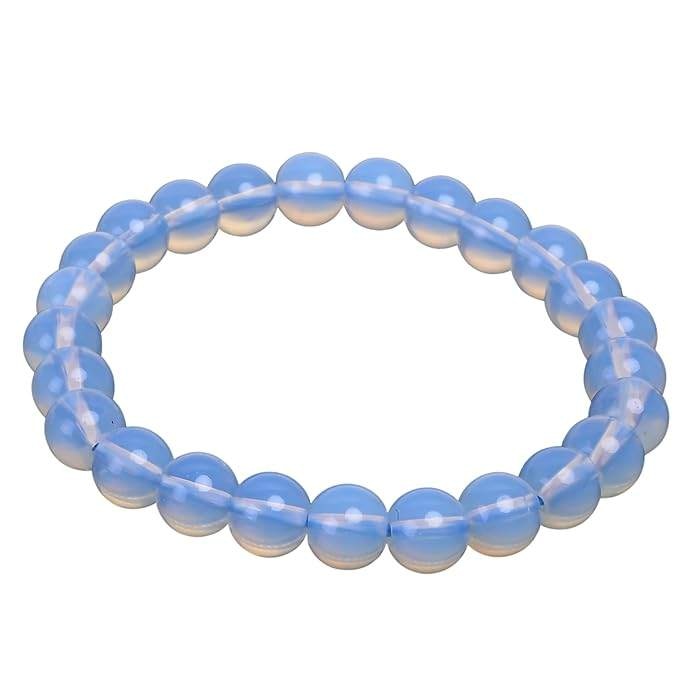 Natural Opalite 8mm Adjustable Healing Crystal Energy Bracelet