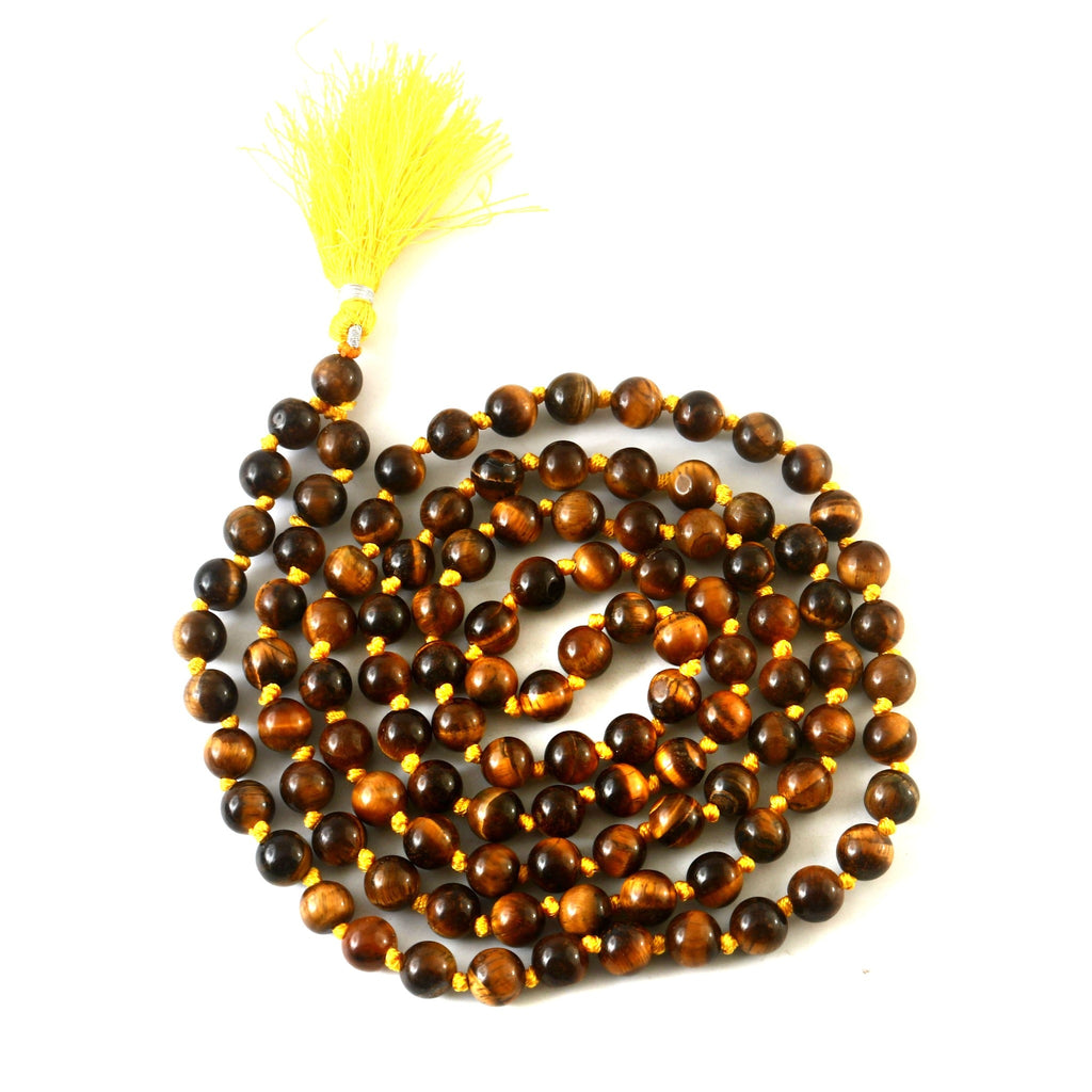 Natural Tiger's Eye 109 Beads Certified Maala Necklace