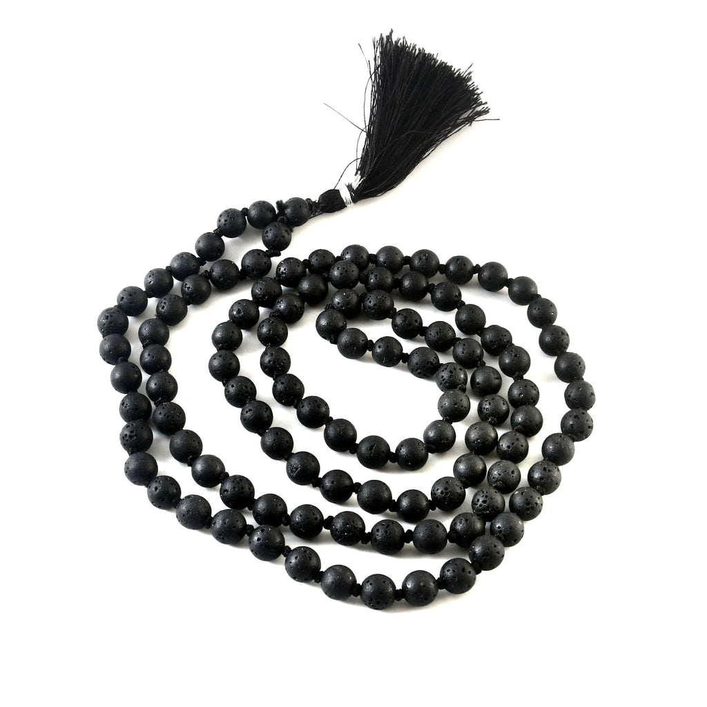 Natural Lava Stone 109 Beads Certified Maala Necklace