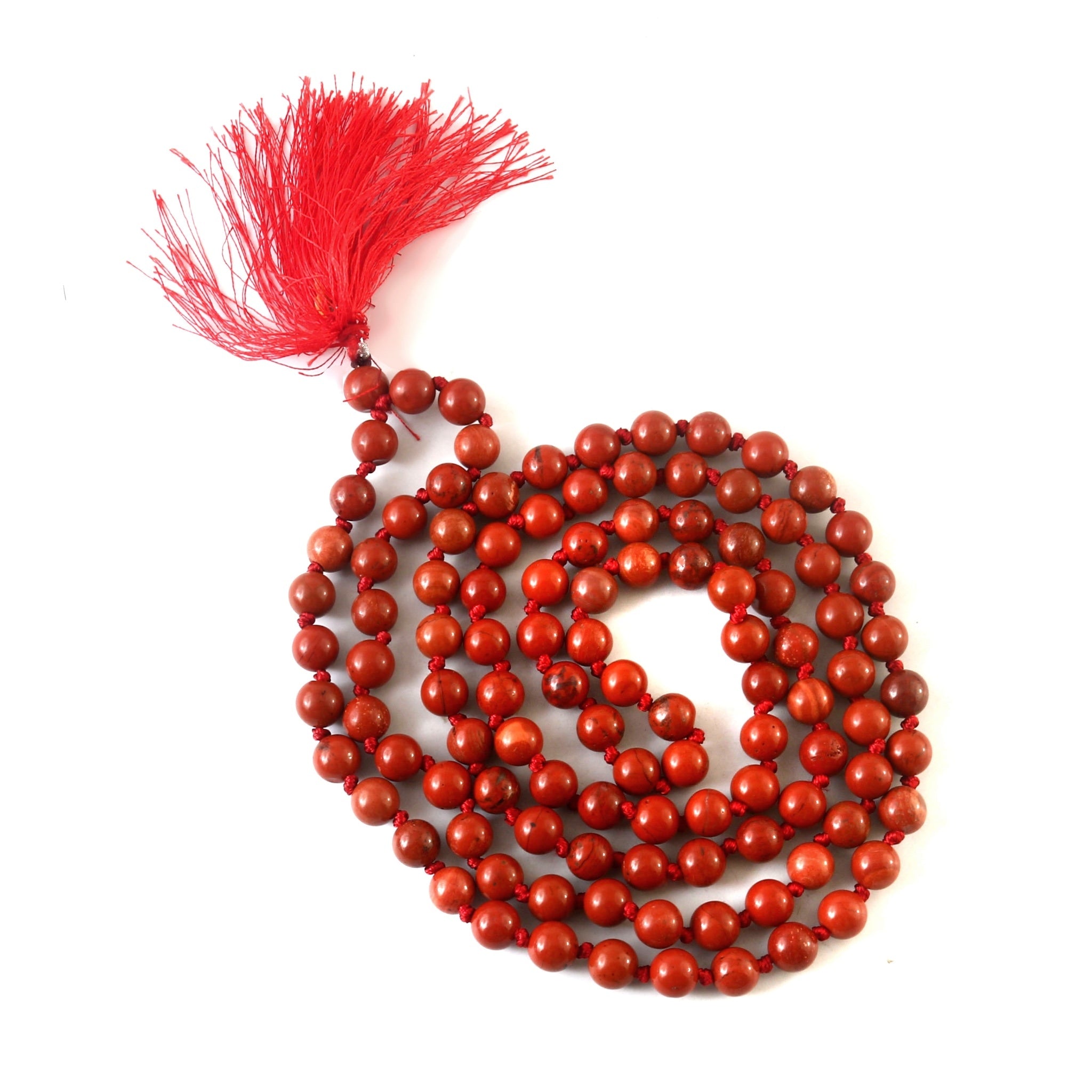 Natural Red Jasper 109 Beads Certified Maala Necklace