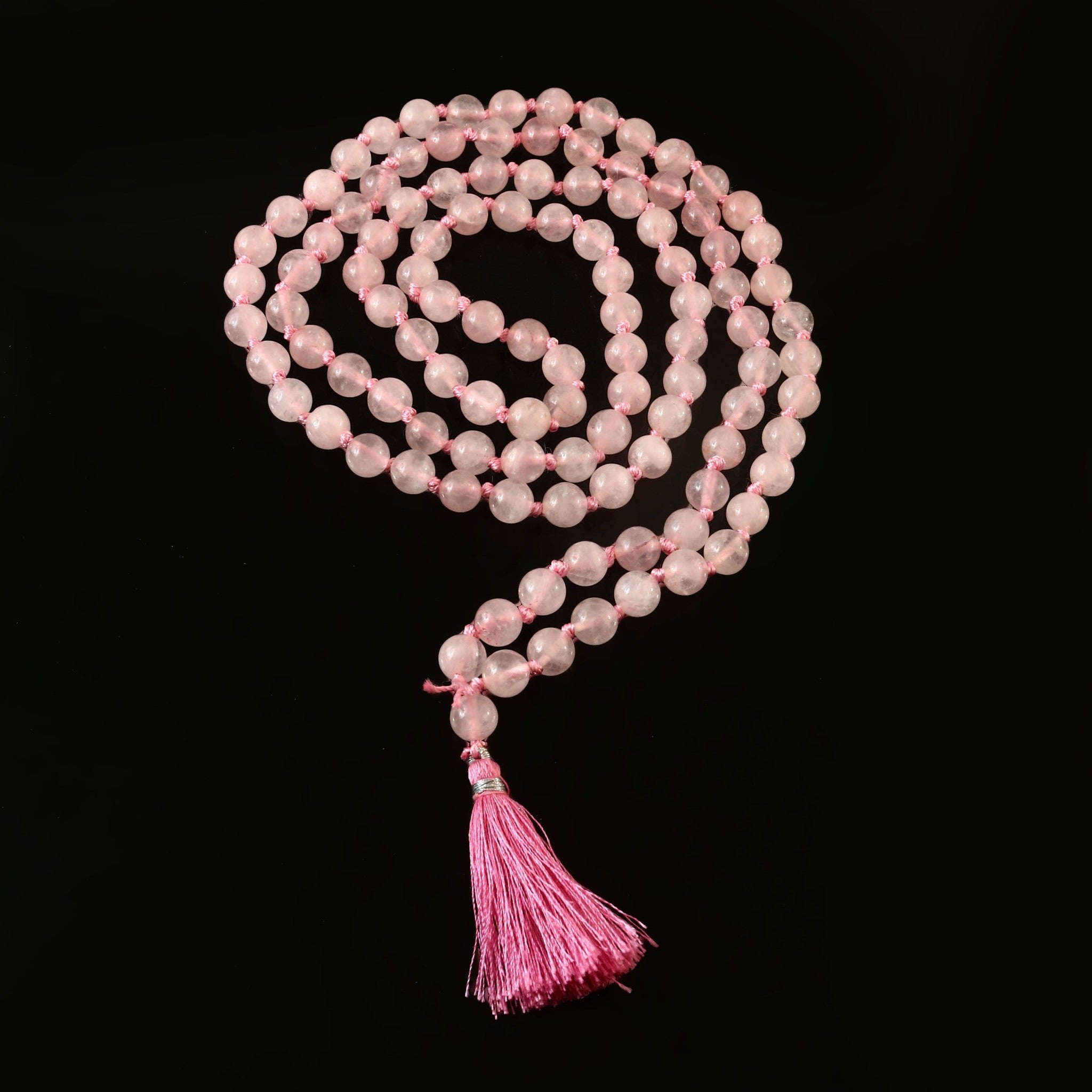 Natural Rose Quartz 109 Beads Certified Maala Necklace