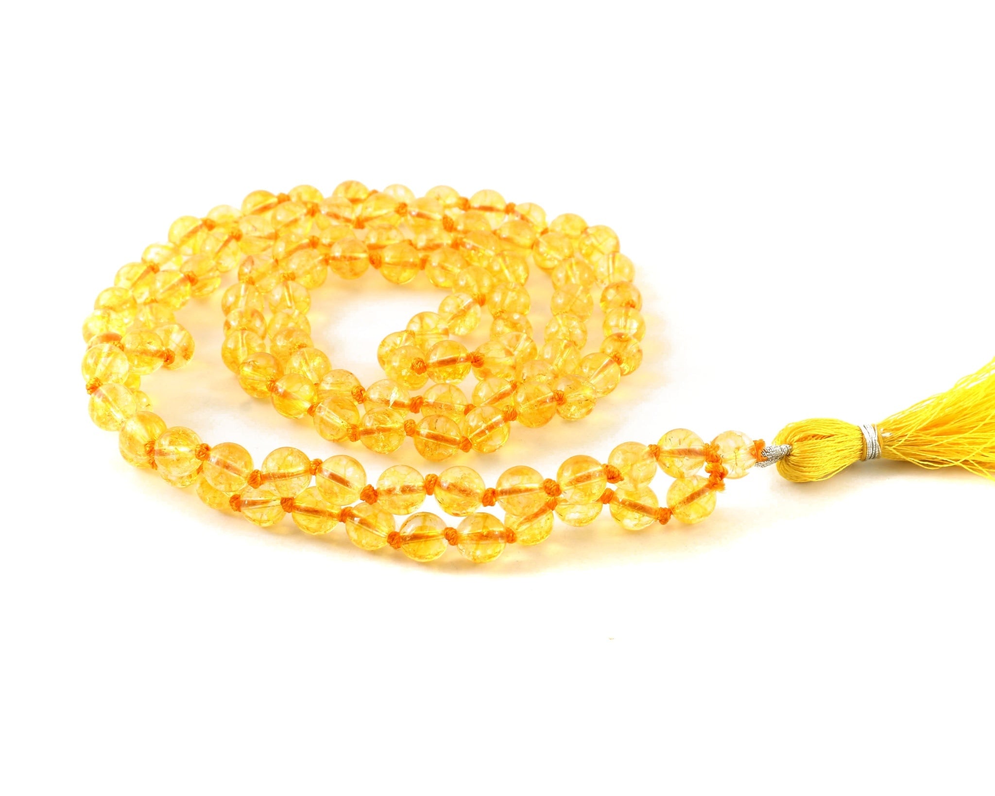 Natural Citrine 109 Beads Certified Maala Necklace