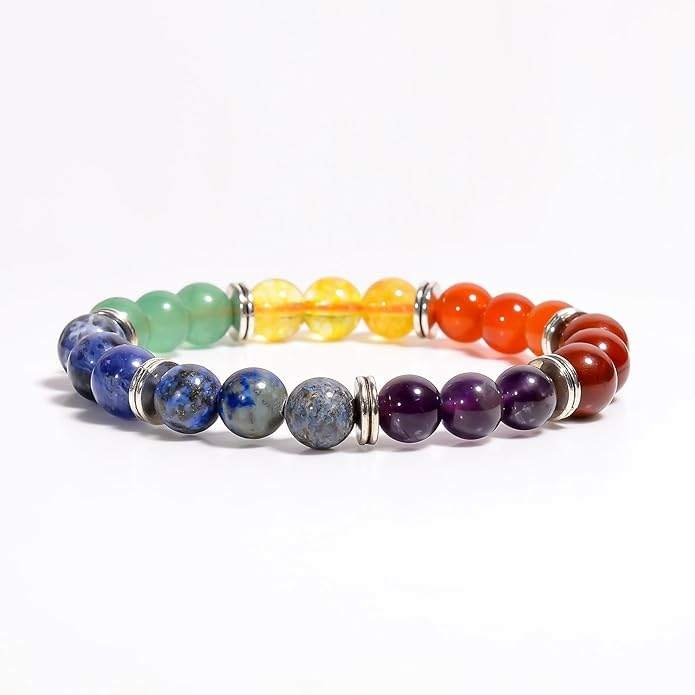 Natural 7 Chakra Adjustable Healing Crystal Energy Stone Bracelet