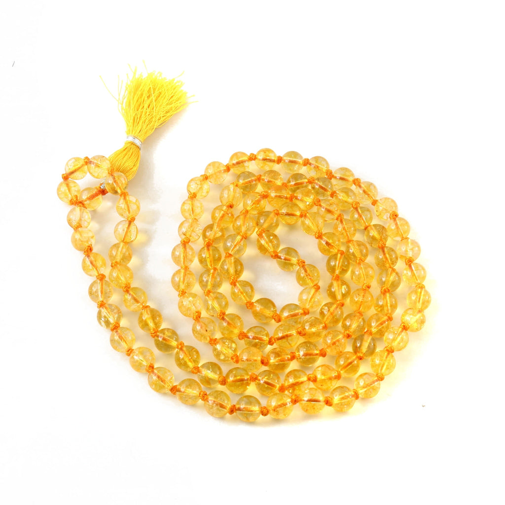Natural Citrine 109 Beads Certified Maala Necklace