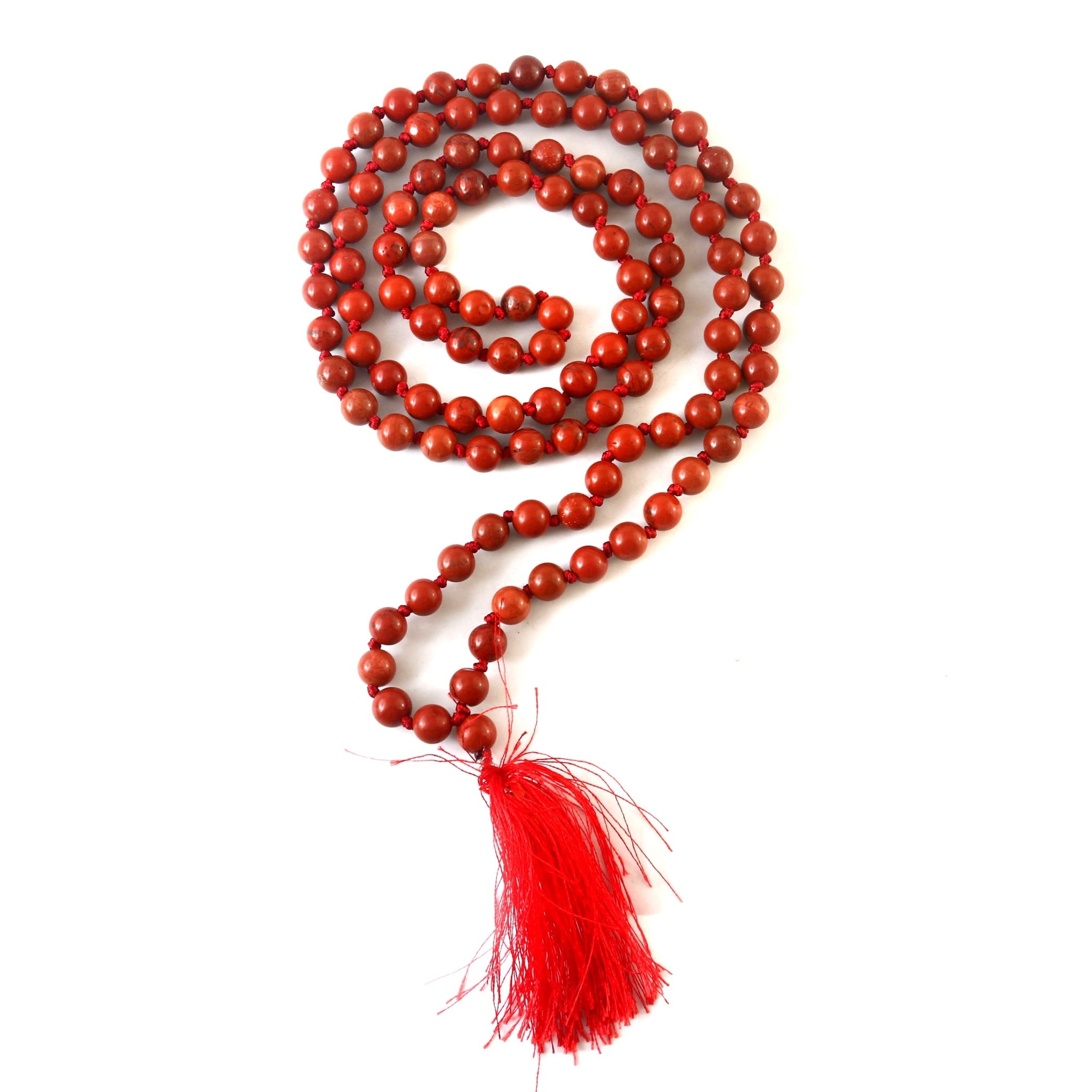 Natural Red Jasper 109 Beads Certified Maala Necklace