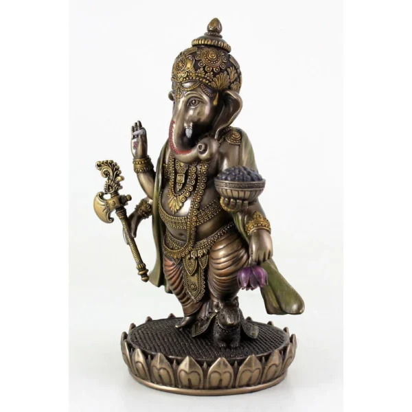Rare Ganpati Standing Idol Sculpture Bronze Worship Statue K166 - Image 2