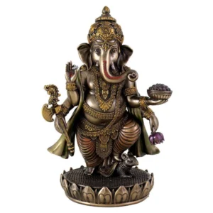 Rare Ganpati Standing Idol Sculpture Bronze Worship Statue K166
