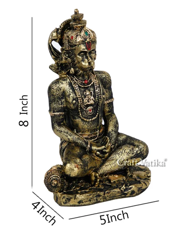 Hanuman Idol In Dhyan Mudra Meditating Resin Statue Hmas107 - Image 3