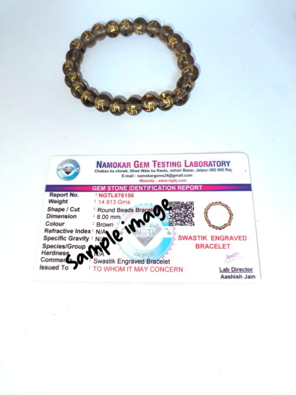 Swastik Engraved Adjustable Certified Bracelet - Image 2