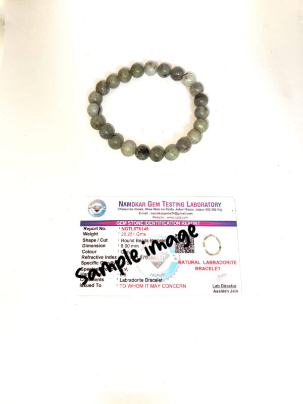 Natural Labradorite Adjustable Certified Bracelet - Image 2