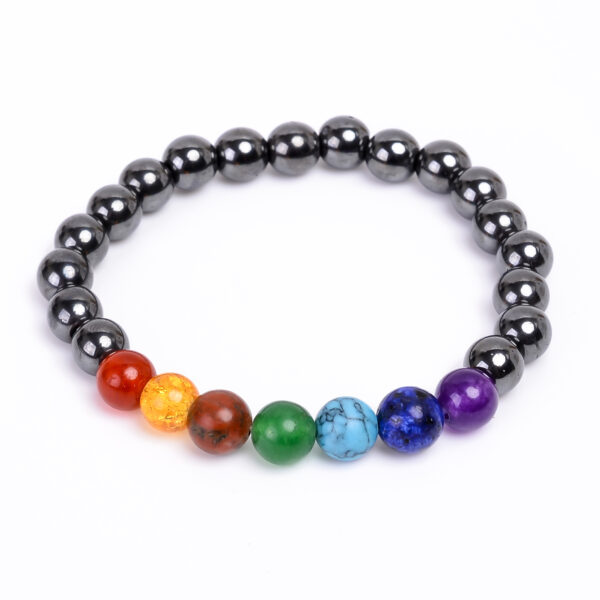 Natural 7 Chakra With Hematite Adjustable Certified Bracelet