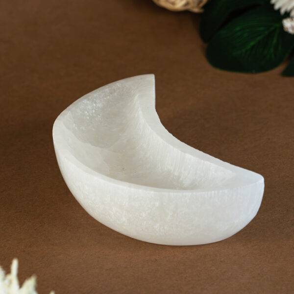 Selenite Charging Bowl – Moon Crescent Shape