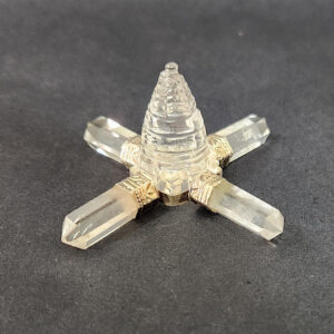 Clear Quartz (Sphatik) Shree Yantra Energy Generator