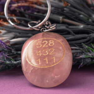 Rose Quartz Zibu Coin Keychains